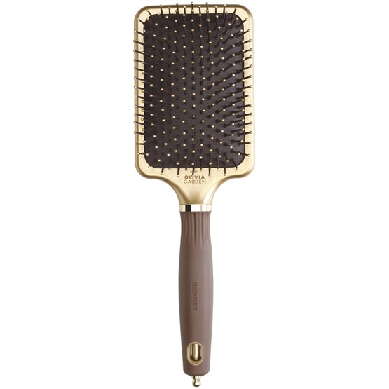 Olivia Garden Expert Care Rectangular Nylon Bristle Gold & Brown - Large