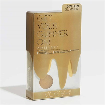 Voesh 5 Step Pedi In A Box - Gold Glimmer