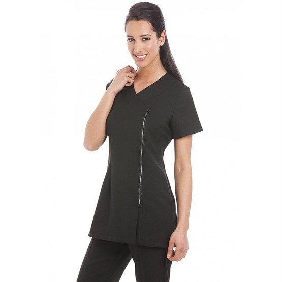 Gear Miami Contrast Tunic Diamante Zip Black - Size 8