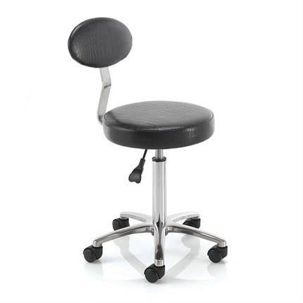 REM Therapist Cutting Stool (with Backrest) - Black