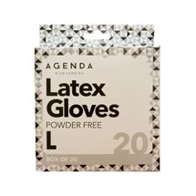 Agenda Latex Gloves Powder Free - Large 20 Pack