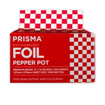 Prisma PopUp Foil Pepper Pot 120m - Red & White 15 Micron (127 x 273mm)
