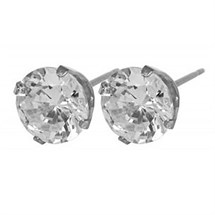 Caflon FJ8CZWS White 8mm Cubic Zirconia Stud