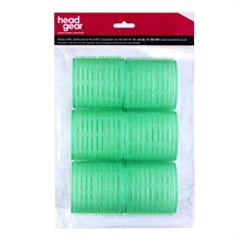 Head-Gear Velcro Rollers - Green Pk6 (61mm)