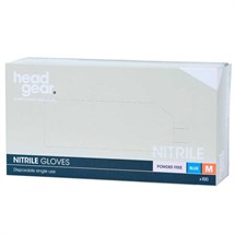 Head-Gear Blue Nitrile Disposable Powder Free Gloves Box 100