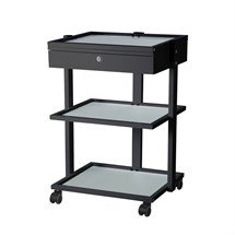 Parlor Beauty Trolley with Drawer - Black