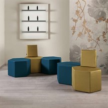 Salon Ambience Hex One Waiting Seat + Backrest