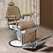 Salon Ambience Premier White Base Barber Chair With Legrest