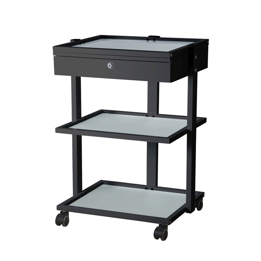 Capital Pro Beauty Trolley With Drawer Black