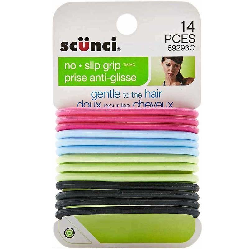 Scunci No Slip Grip Silicone Elastics Halo 14pk Accessories