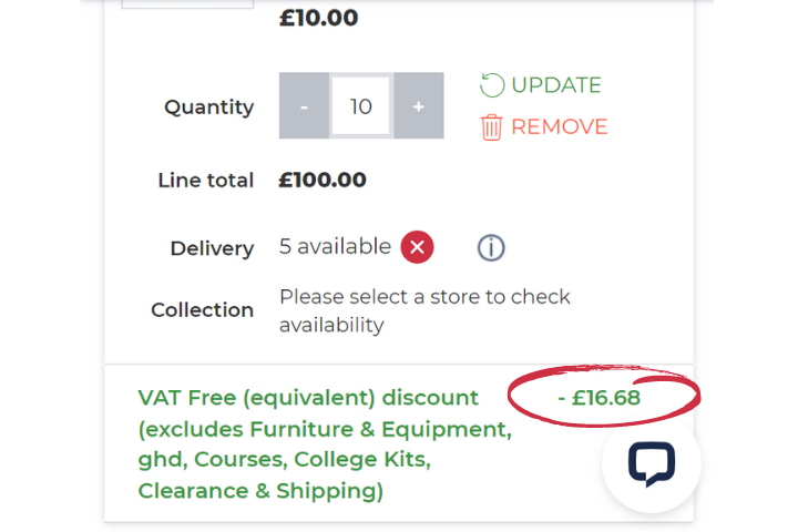 Vat Free Offer Explained with code