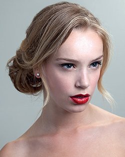 Bridal chignon hair model
